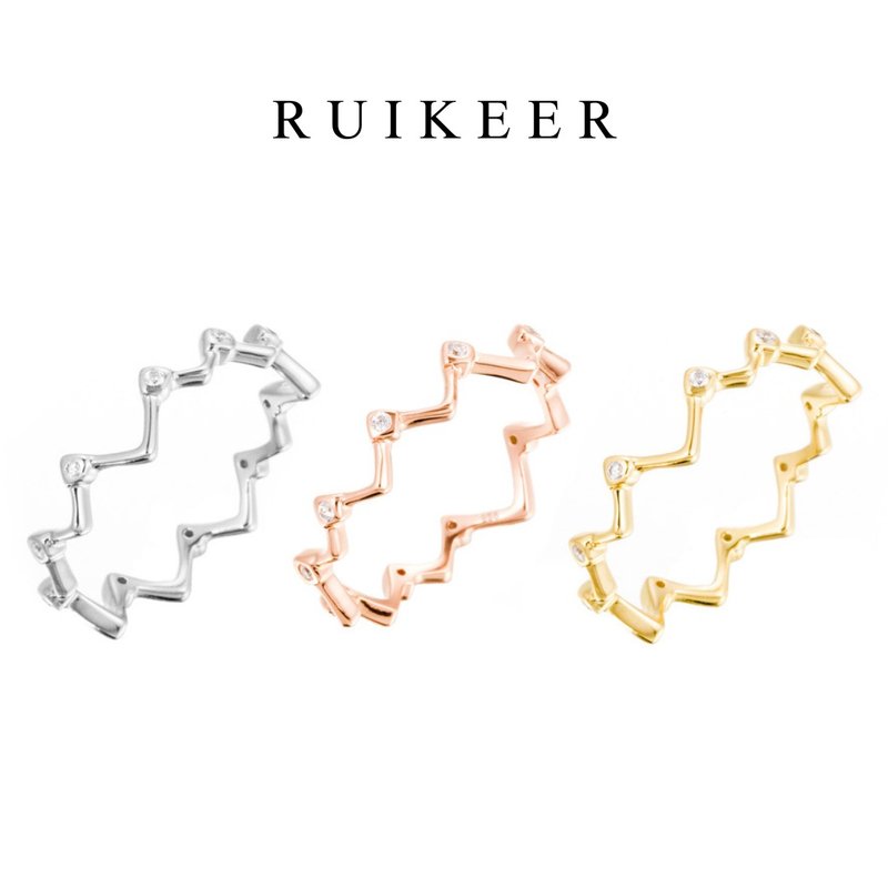 S925 Silver Stardust Line Ring - แหวนทั่วไป - เงินแท้ สีเงิน