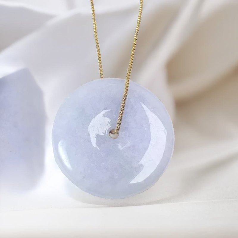 【May ‧Peace】Violet Jade Peace Buckle Pendant | Natural Burmese Jadeite A Grade | Gift - Charms - Jade Purple