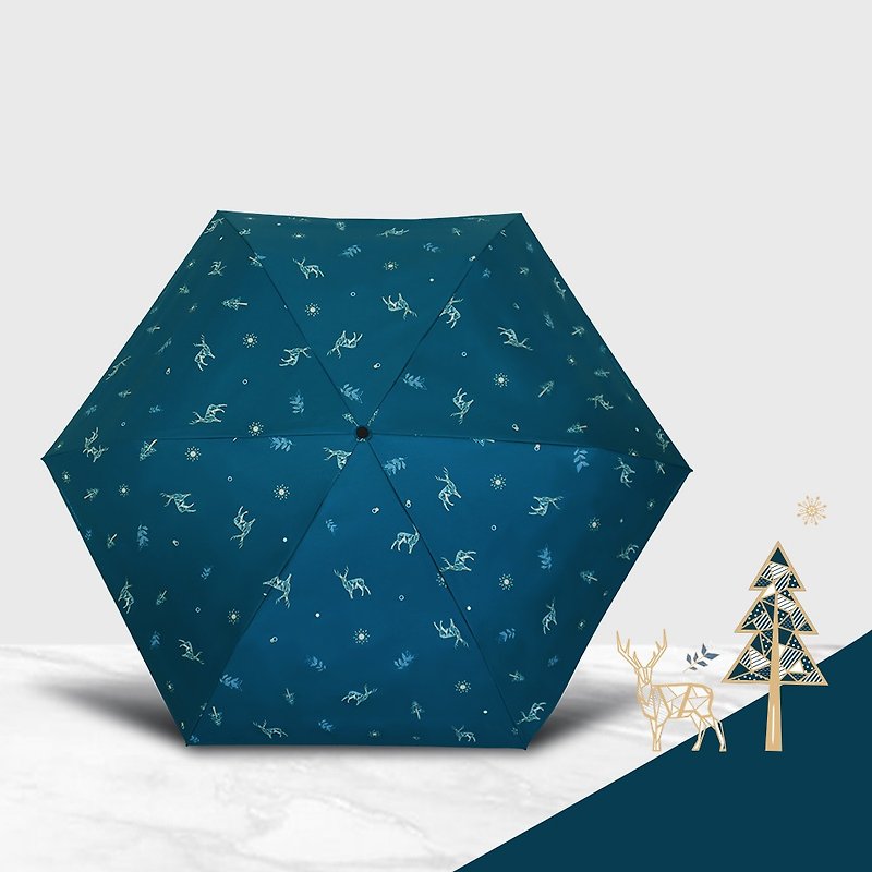 Ssangyong Nordic True Carbon Fiber Tri-fold Umbrella Ultra-Light Umbrella (Deep Sea Blue) - ร่ม - วัสดุกันนำ้ สีน้ำเงิน