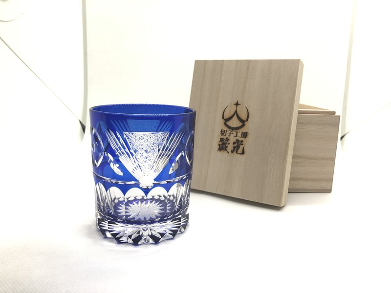 玉七宝に結びロックグラス - 玻璃杯 - 玻璃 藍色