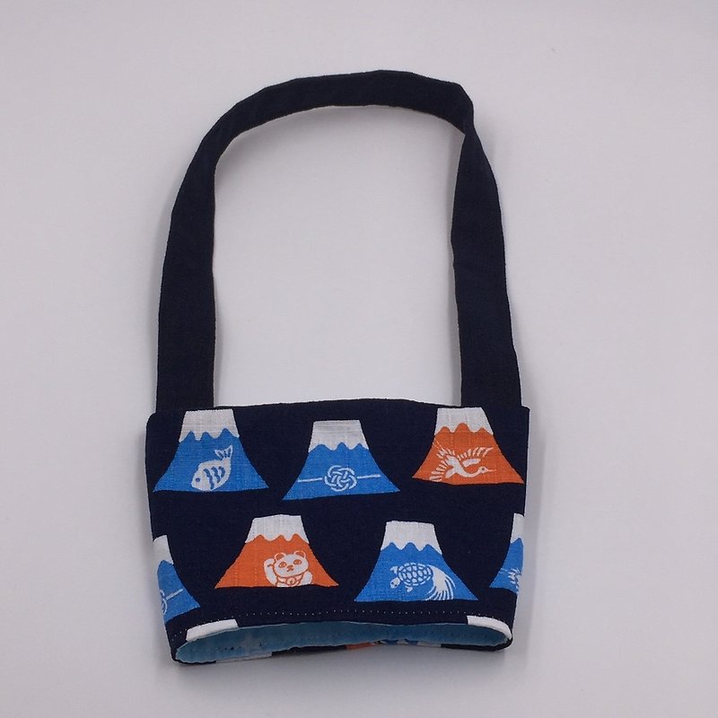 和風富士山招財貓  手提飲料袋 雙面使用 環保袋 - 飲料提袋/杯袋/杯套 - 棉．麻 多色