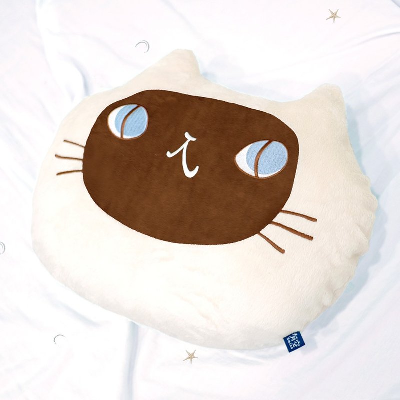 fussing cat /cat pillow-siam cat - หมอน - ไฟเบอร์อื่นๆ สีกากี