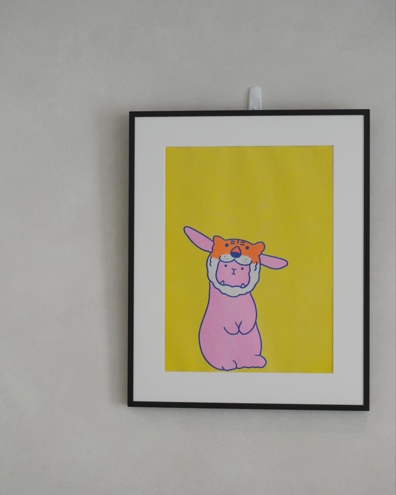 Risograph poster A3 size rabbit - โปสเตอร์ - กระดาษ 