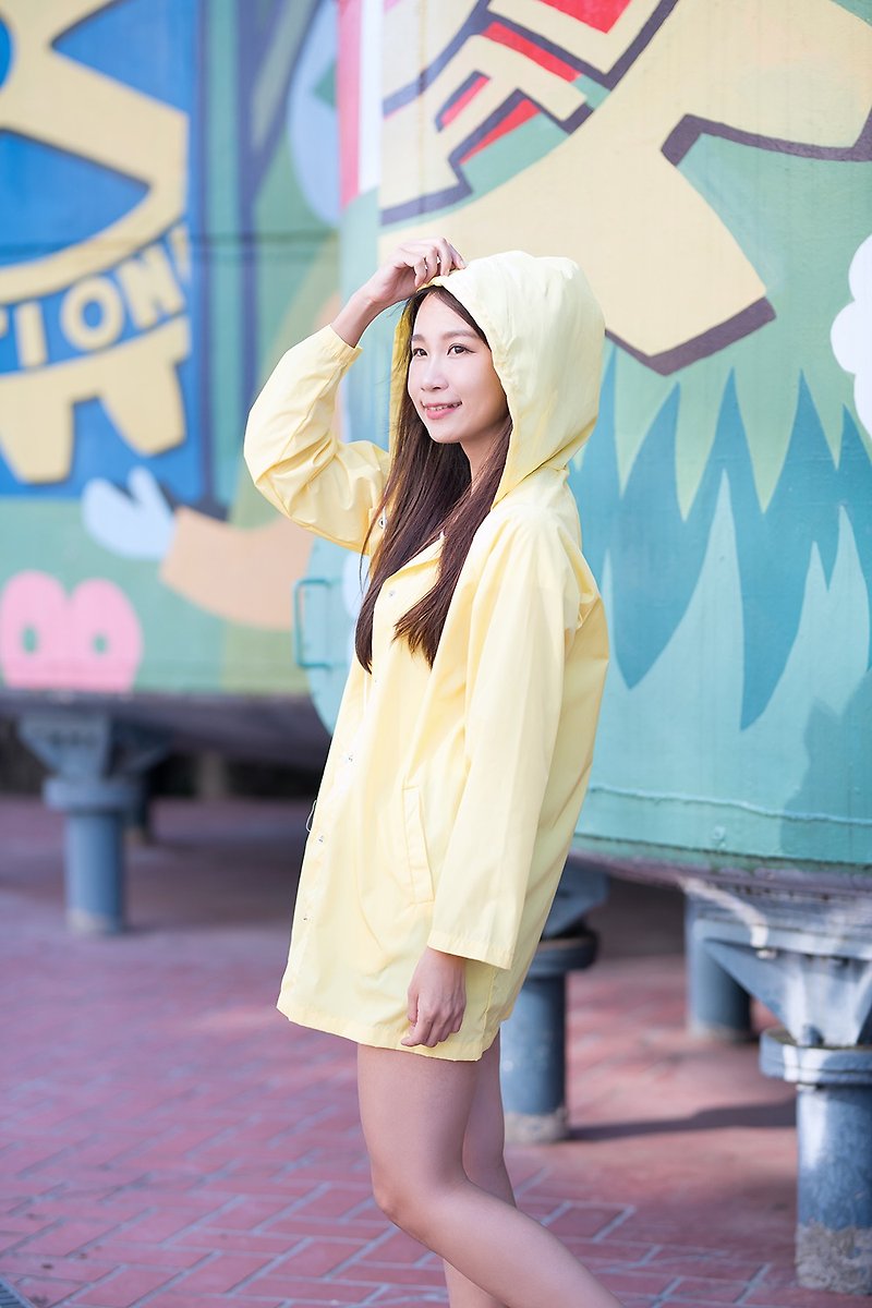 【春天來了】希望風衣 雨衣 raincoat 雨風衣 防風 防撥水 遮曬 - 外套/大衣 - 防水材質 黃色