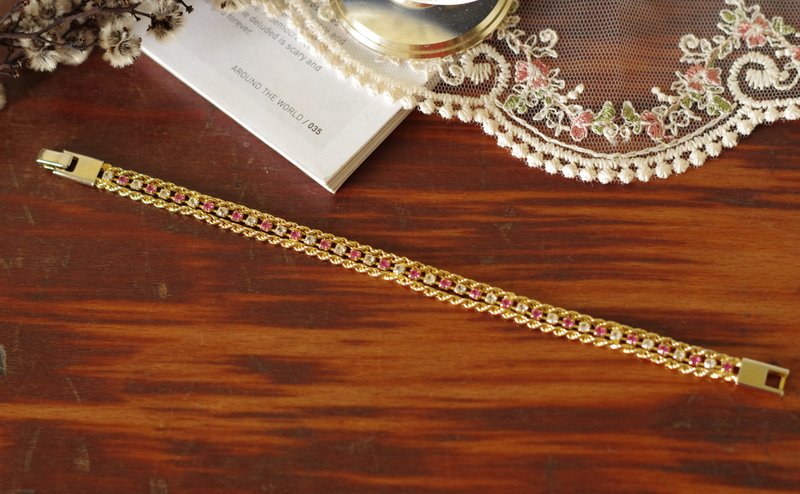 -古董金色萊茵石手鍊  BR170 - 手鍊/手環 - 其他金屬 金色