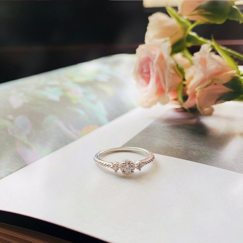 925純銀 閃亮鋯石婚戒 戒指 純銀戒指 結婚戒指 - 戒指 - 純銀 銀色