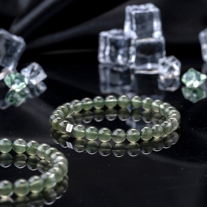 D11401 Shunfa Green Hair Crystal | Natural Energy Bracelet | 6-7mm - สร้อยข้อมือ - คริสตัล สีเขียว