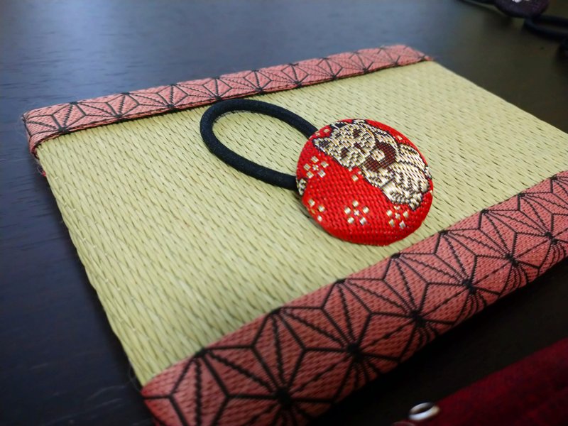 【招き猫】ヘアゴム　髪飾り　日本製　ハンドメイド - 髮夾/髮圈 - 其他材質 紅色