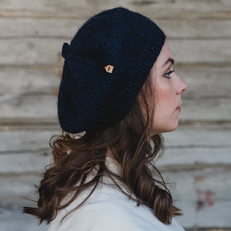 BERET 成人手工羊毛貝雷帽 (深藍) - 帽子 - 羊毛 藍色