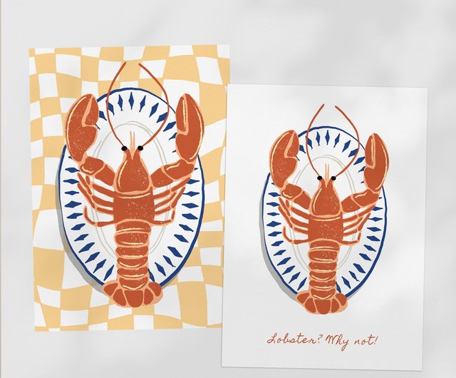 デジタル】Seafood Party No.3 - ロブスター掛け絵ポスター家の