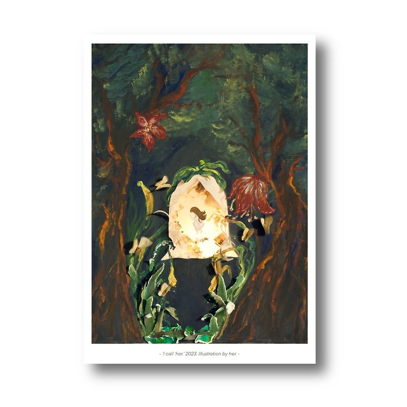 The girl and the flower— postcard - Cards & Postcards - Paper Multicolor