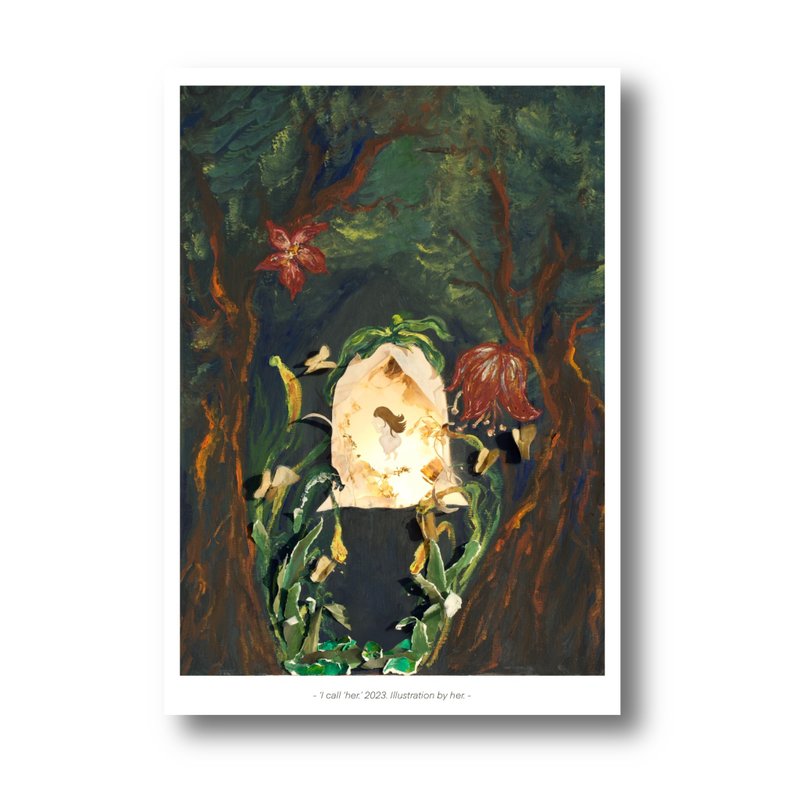 The girl and the flower— postcard - Cards & Postcards - Paper Multicolor