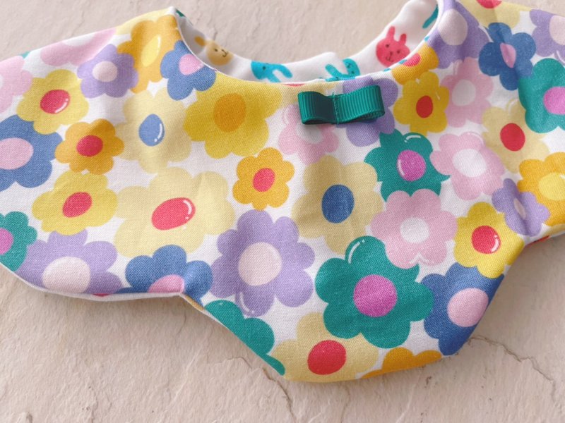 豔陽花開中     360度手工純棉六層紗花瓣環狀圍兜/可雙面用 - 圍兜/口水巾 - 棉．麻 多色