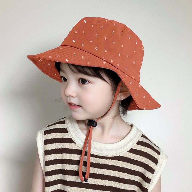 Beirou UPF50+ breathable sunshade bucket hat-letter - หมวก - เส้นใยสังเคราะห์ สีแดง