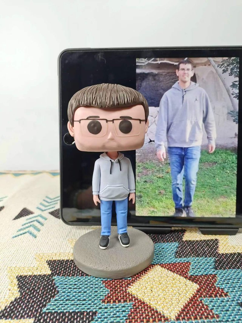 【客製化3D人像公仔】訂製手工Funko Pop男生朋友老公生日禮物 - 公仔/玩偶 - 黏土 多色