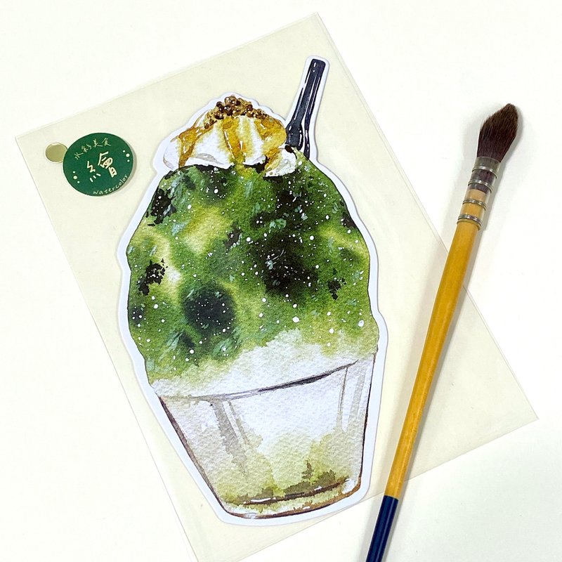 [Hand-painted watercolor series] [Japanese food] Cut-out hand-painted postcards— Shaved ice caramel shaved ice - Cards & Postcards - Paper 