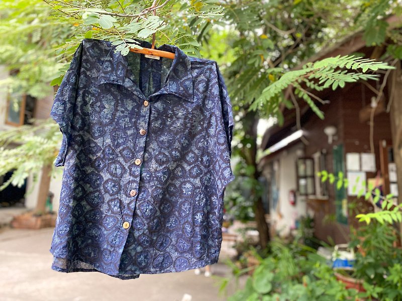 Hawaii shirt oversized tiedye - Women's Shirts - Cotton & Hemp Black