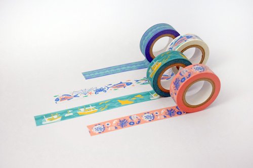 16mm paper tape 4 into the group / sea treasure - Shop inBlooom Washi ...