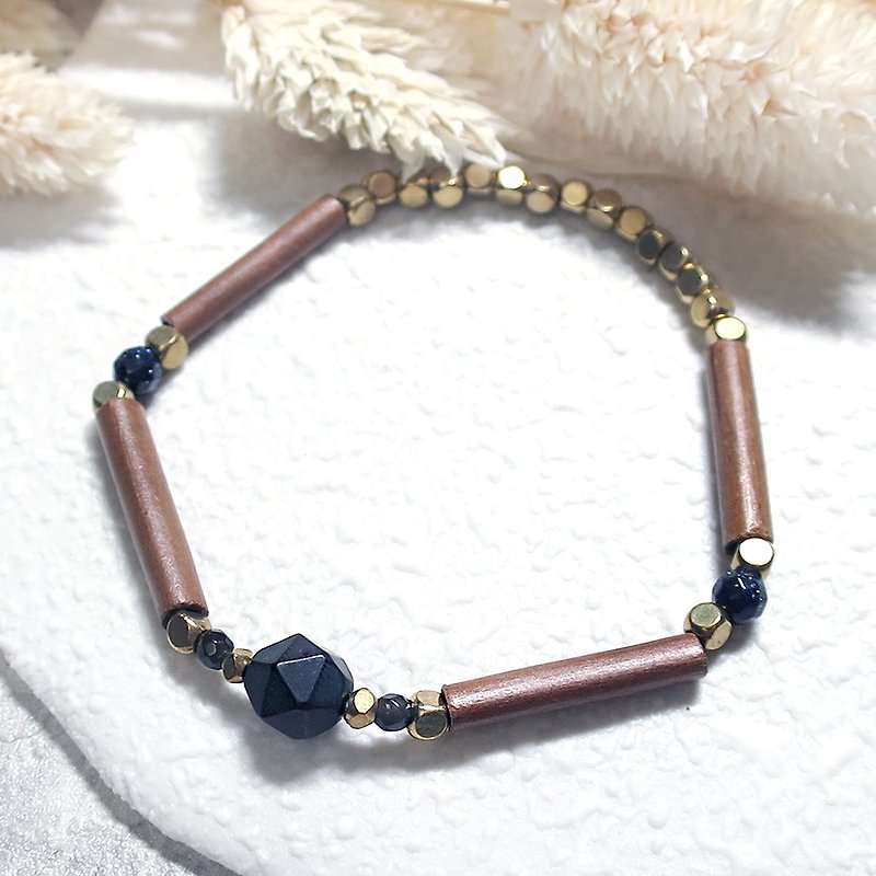 ♦ VIIART ♦ ♦ angle cut bamboo Bronze bracelet onyx - Bracelets - Bamboo Black