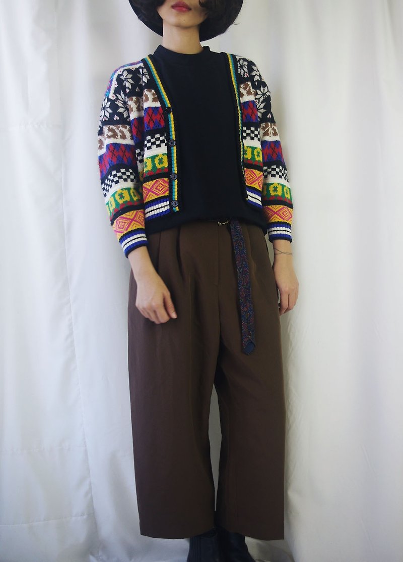 Treasure hunt vintage - Kenzo color snowflake jacquard cardigan jacket - Women's Sweaters - Paper Multicolor