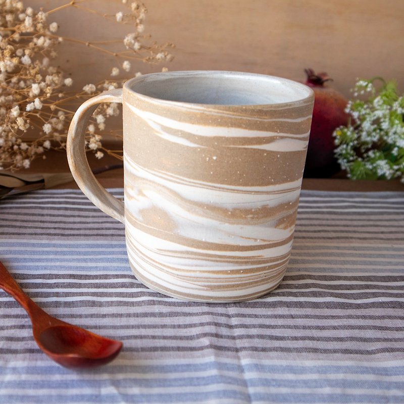 原礦土絞胎杯 - 咖啡杯 - 陶 多色