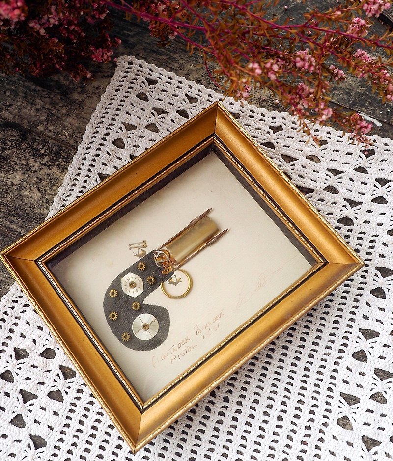 British antique Ken Braodbent manual clock art work JS - ของวางตกแต่ง - วัสดุอื่นๆ หลากหลายสี