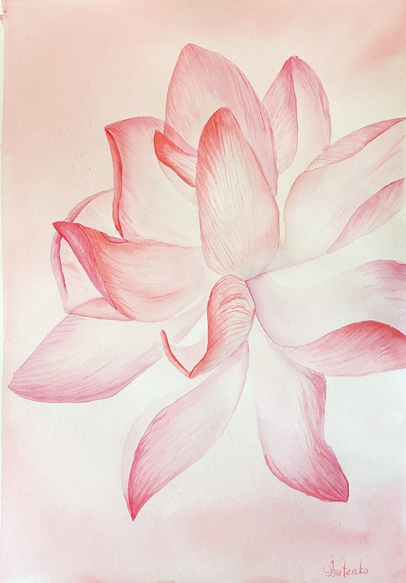 Peony Painting Flower Original Artwork Floral Watercolor Pink Peony Wall Art - 海報/掛畫/掛布 - 紙 粉紅色