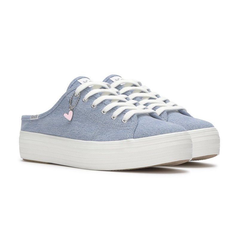 KEDS TRIPLE KICK MULE 經典水洗丹寧愛心便鞋 WF68446 - 女休閒鞋/帆布鞋 - 真皮 