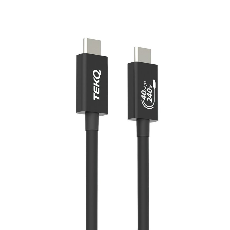 【TEKQ】 USB-IF 認證  USB4 Gen3 高速傳輸線  100cm 40Gpbs 240 - 電腦配件 - 塑膠 黑色