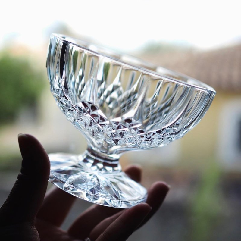 French Yves Rocher crystal glass ice cream cup from the 1970s - Cups - Glass Transparent