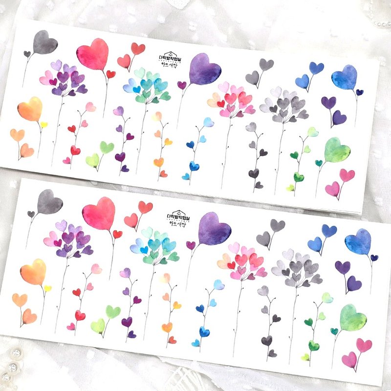 :Heart sprout: Matte Transparent sticker - 貼紙 - 其他材質 