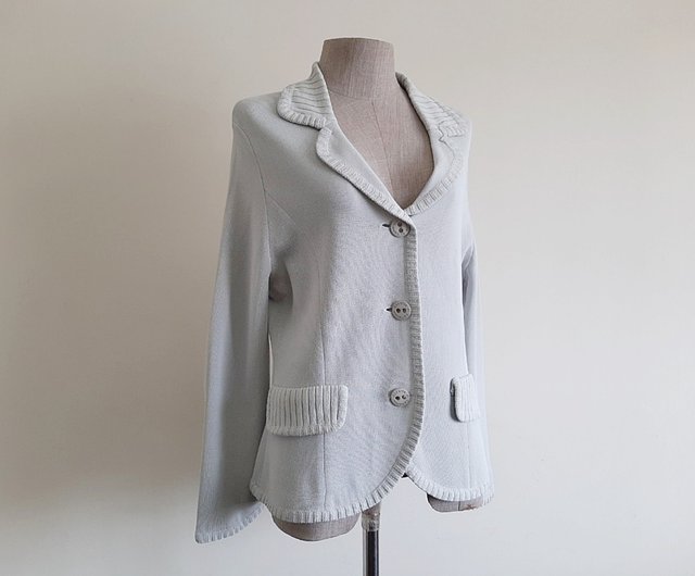 Medium Vintage ROBERTA DI CAMERINO Gray Knit Jacket Womens