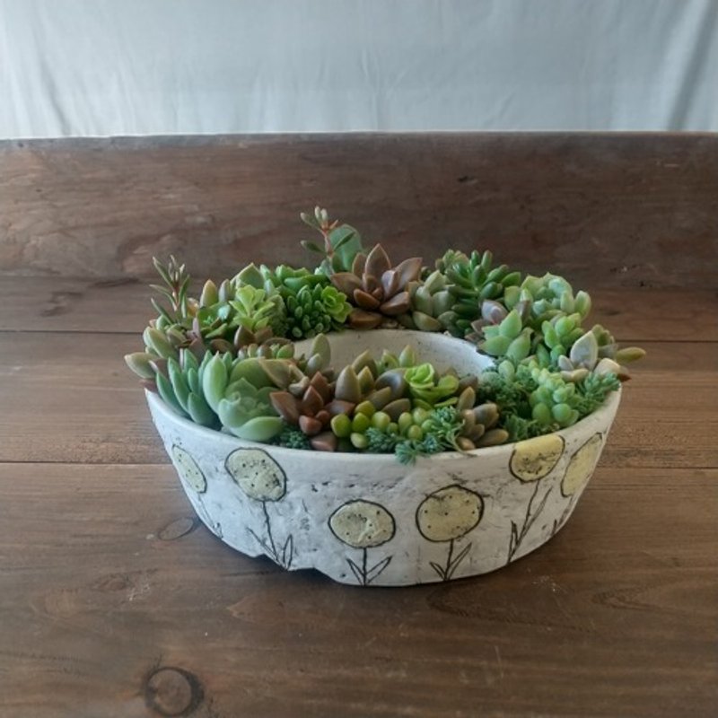 Wreath-shaped flower pot - Plants - Pottery Yellow