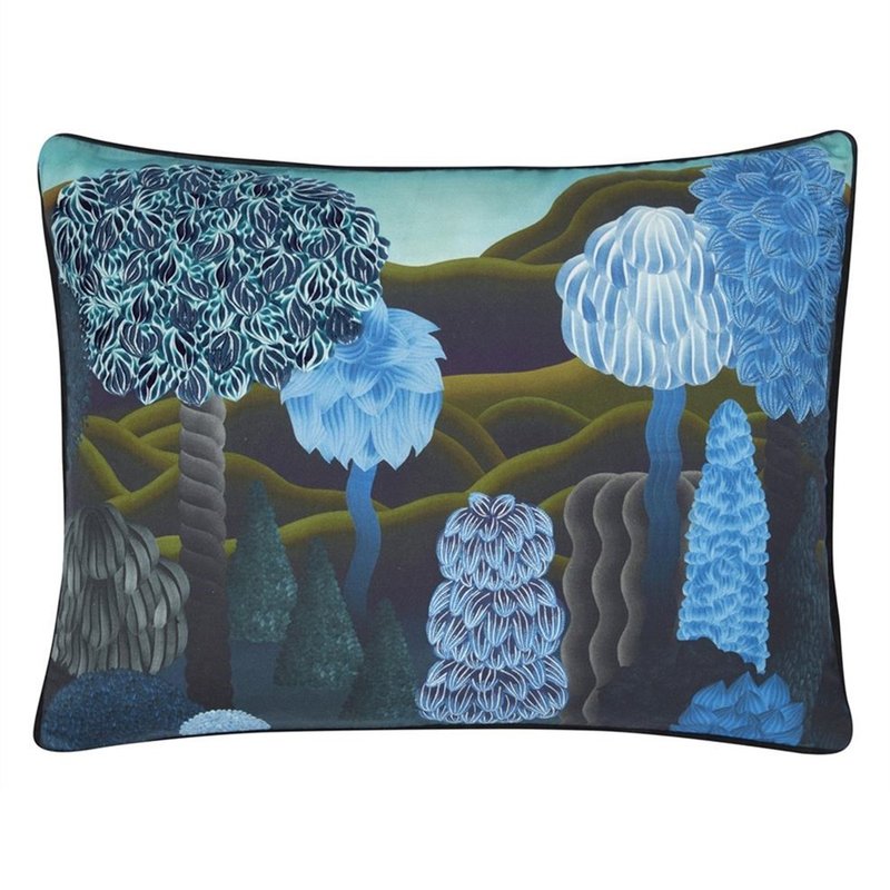 英國抱枕/靠枕 Songs d'ete Marais - 60x45cm - 枕頭/抱枕 - 棉．麻 藍色