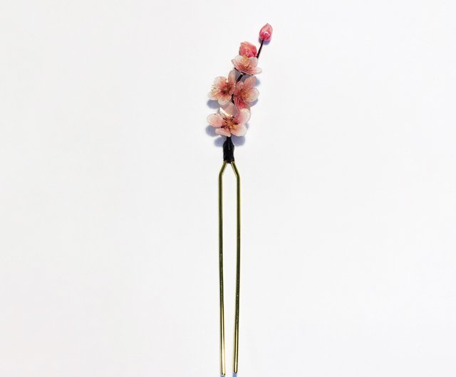 【Silk Hana】No.52  ピンク 桃の花 かんざし Silk Hana】No.52 ピンク 桃の花 かんざし