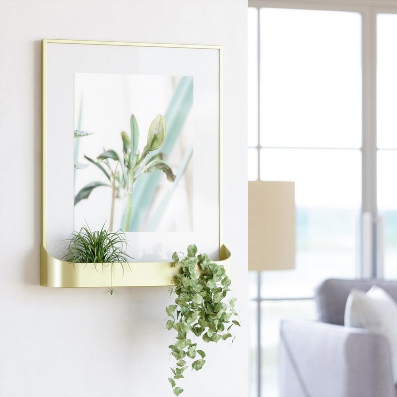 【Umbra】Matinee壁掛置物相框(質感金8x10吋) | 畫框 - 畫框/相架  - 玻璃 金色