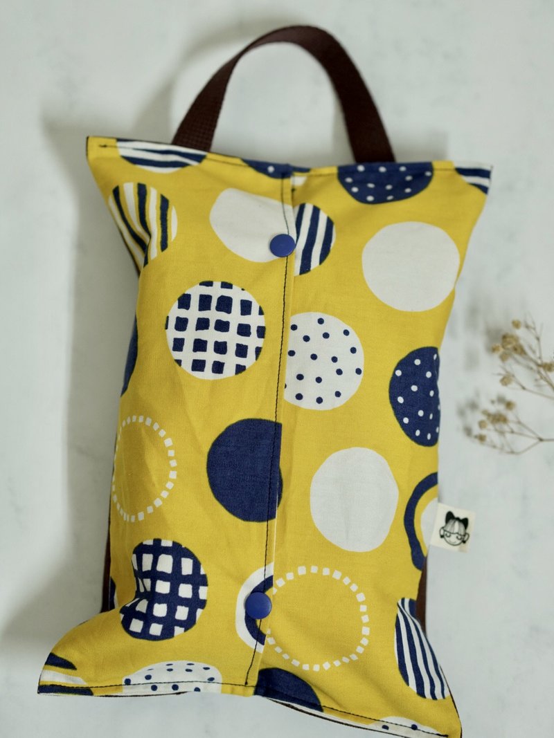 Pitaya des Quefy removable toilet paper bag / mask storage bag pop yellow - กล่องทิชชู่ - ผ้าฝ้าย/ผ้าลินิน สีเหลือง