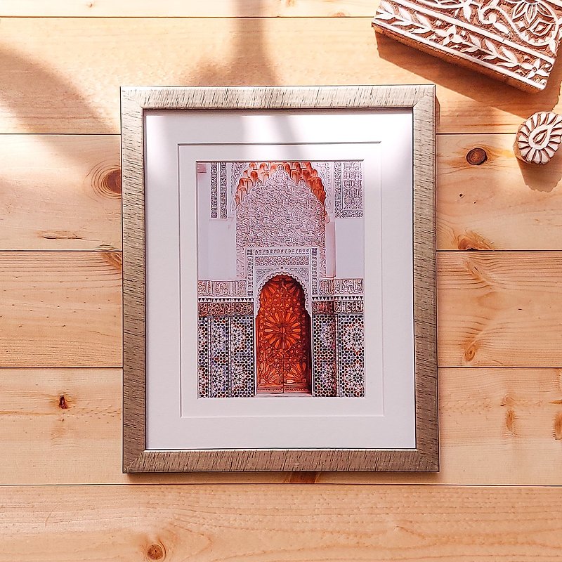 8x10 Picture Frame, Warm Silver, Double Mats 5x7 + 6x8 Rectangle Opening - กรอบรูป - ไม้ สีทอง