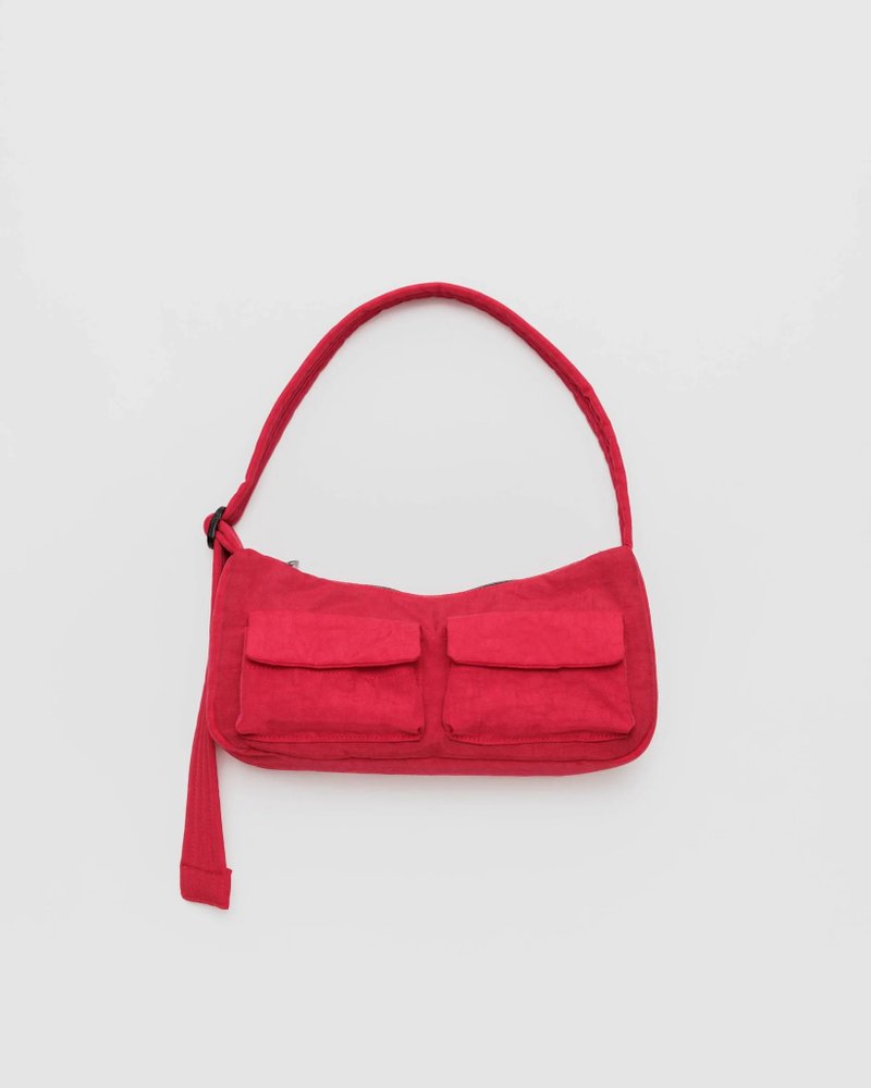 BAGGU - Recycled Nylon Cargo Underarm Bag - Apple Red - Messenger Bags & Sling Bags - Waterproof Material Red