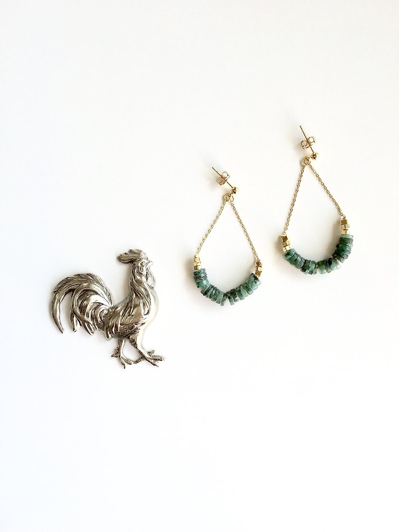 Emerald earrings - Earrings & Clip-ons - Gemstone Green
