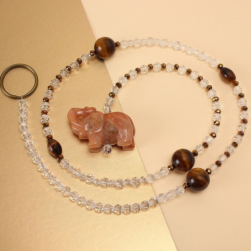 水晶珠簾 | 虎眼石 | 吉祥福氣 - 擺飾/家飾品 - 玉石 咖啡色