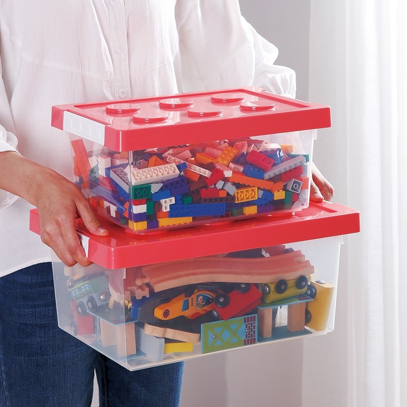 Japan Shoyama Lego Stackable Building Blocks Toy Storage Box-9L-3 into-4 colors optional - Storage - Plastic Multicolor