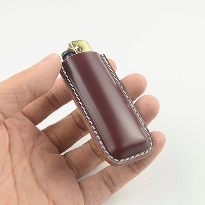 Grasshopper lighter cover horse hip leather cover advanced customization - Storage - Genuine Leather Black