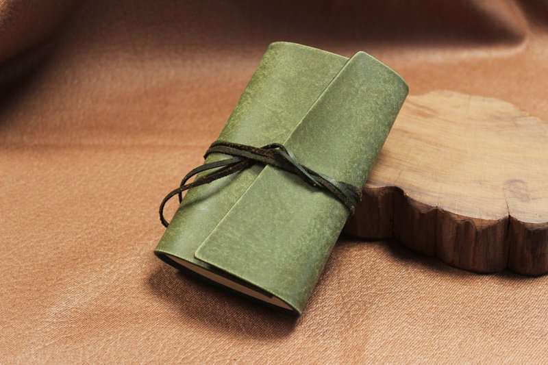 【城市說夢人 】皮革筆記本 線裝書 手工書 ∣綠色款∣ 綁帶書 - 筆記本/手帳 - 紙 