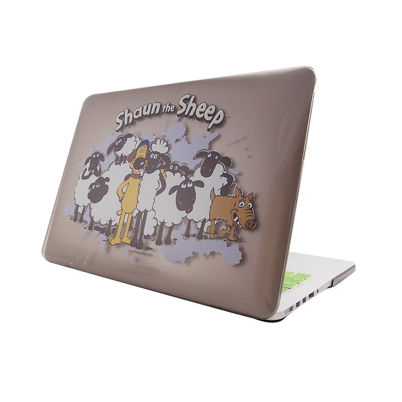 微笑んヒツジ純正許可（ショーン羊）-Macbook結晶シェル：[]羊のショーン（グレー）「のMacBook Pro /空気13インチ特別な」 - タブレット・PCケース - プラスチック ホワイト
