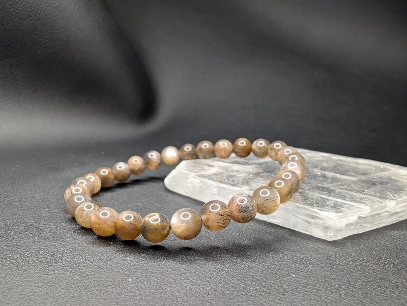 黑骨幹 Sun Stone 手串 手鍊 天然水晶 6mm - 手鍊/手環 - 水晶 