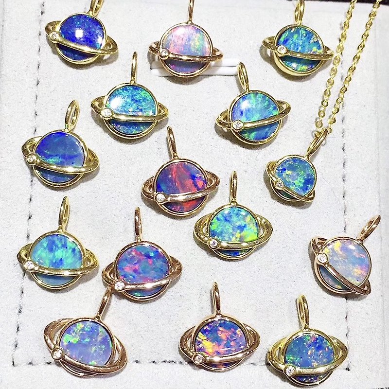 Rainbow Planet / Aurora Planet / Opal Gemstone Necklace - Chokers - Gemstone Multicolor