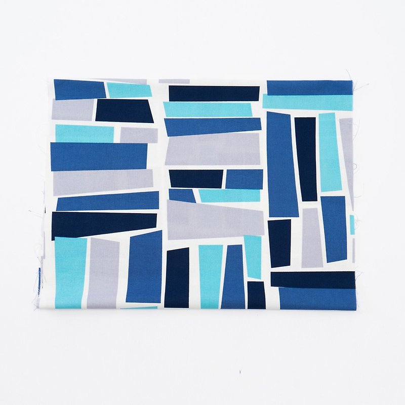 Thick cotton fabric (blue grid) / ruler (30x114cm) / material cloth diy patchwork - เย็บปัก/ถักทอ/ใยขนแกะ - ผ้าฝ้าย/ผ้าลินิน หลากหลายสี