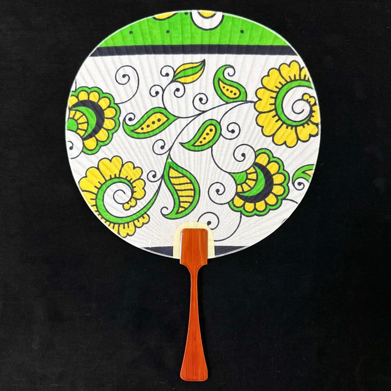 カンガ　うちわ - その他 - コットン・麻 ホワイト