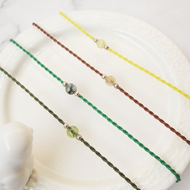 [Crystal Wax rope series] 4mm crystal 2 | Positive energy ultra-thin Wax rope bracelet | - Bracelets - Gemstone Multicolor